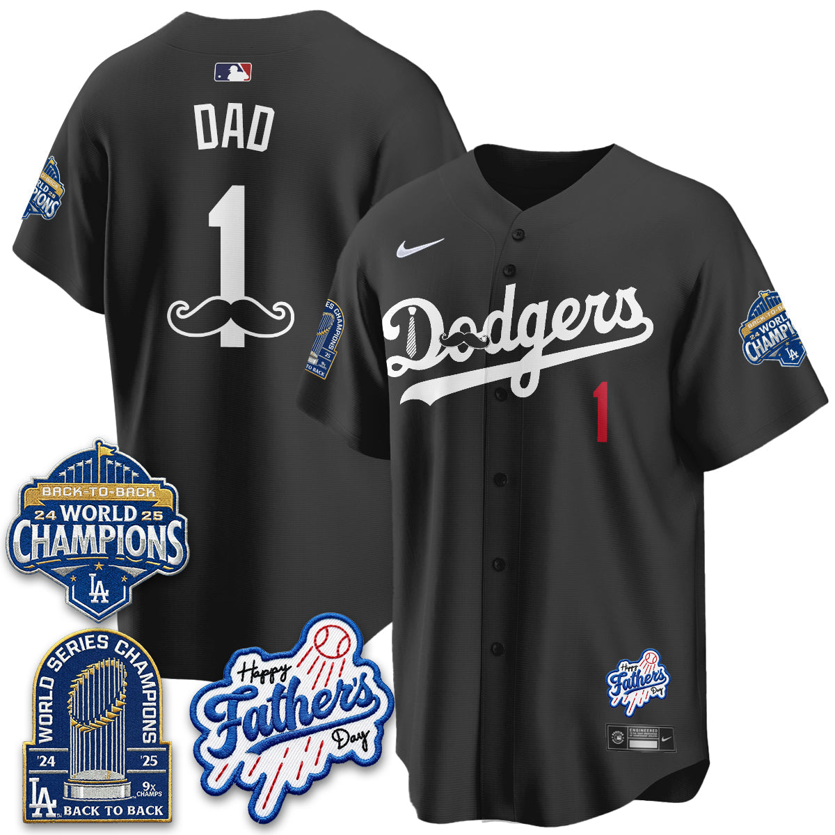 Los Angeles Dodgers Happy Father's Day 2026 Jersey - Stitched