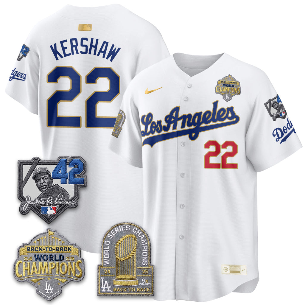 Los Angeles Dodgers 2026 New Era Gold Collection Vapor Limited Jersey - B2B Champs - All Stitched