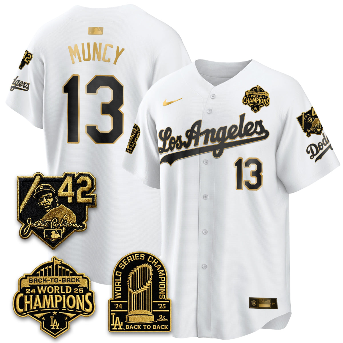 Los Angeles Dodgers 2026 New Era Gold Collection Vapor Limited Jersey - B2B Champs - All Stitched