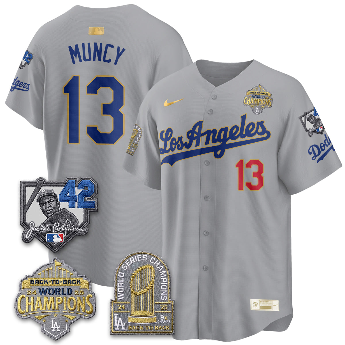 Los Angeles Dodgers 2026 New Era Gold Collection Vapor Limited Jersey - B2B Champs - All Stitched