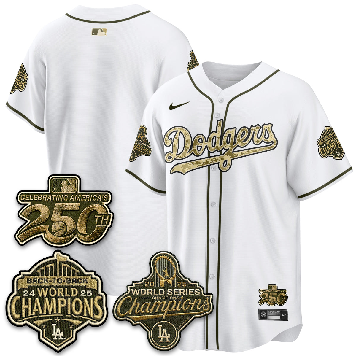 Los Angeles Dodgers Military Appreciation Game Day Jersey -All Stitched