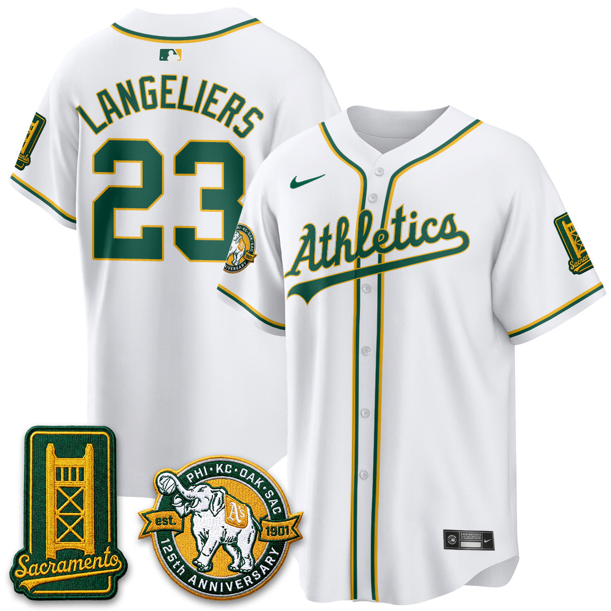 Oakland Athletics 2026 Black Out Style - Celebrating 125 Years -  Limited Vapor Jersey - All Stitched
