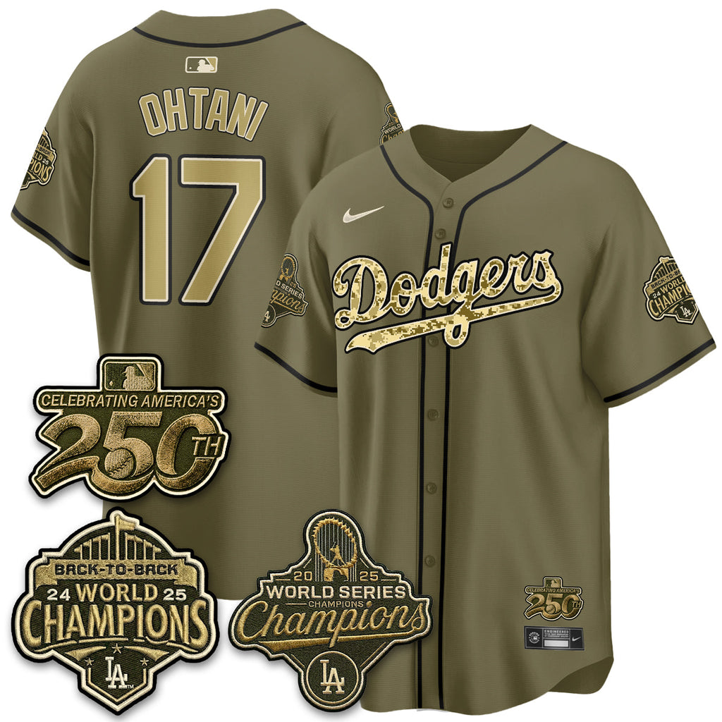 Los Angeles Dodgers Military Appreciation Game Day Jersey -All Stitched
