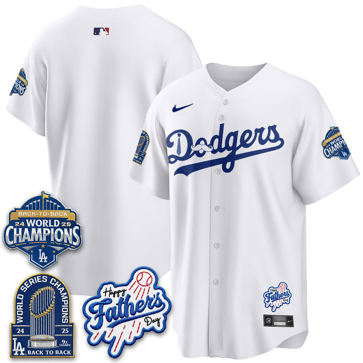 Los Angeles Dodgers Happy Father's Day 2026 Jersey - Stitched