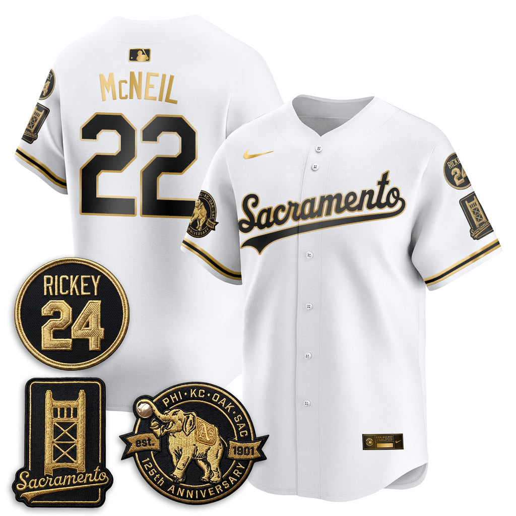 Oakland Athletics 2026 Alternate Sacramento 125 Years Limited Vapor Gold Edition Jersey - All Stitched