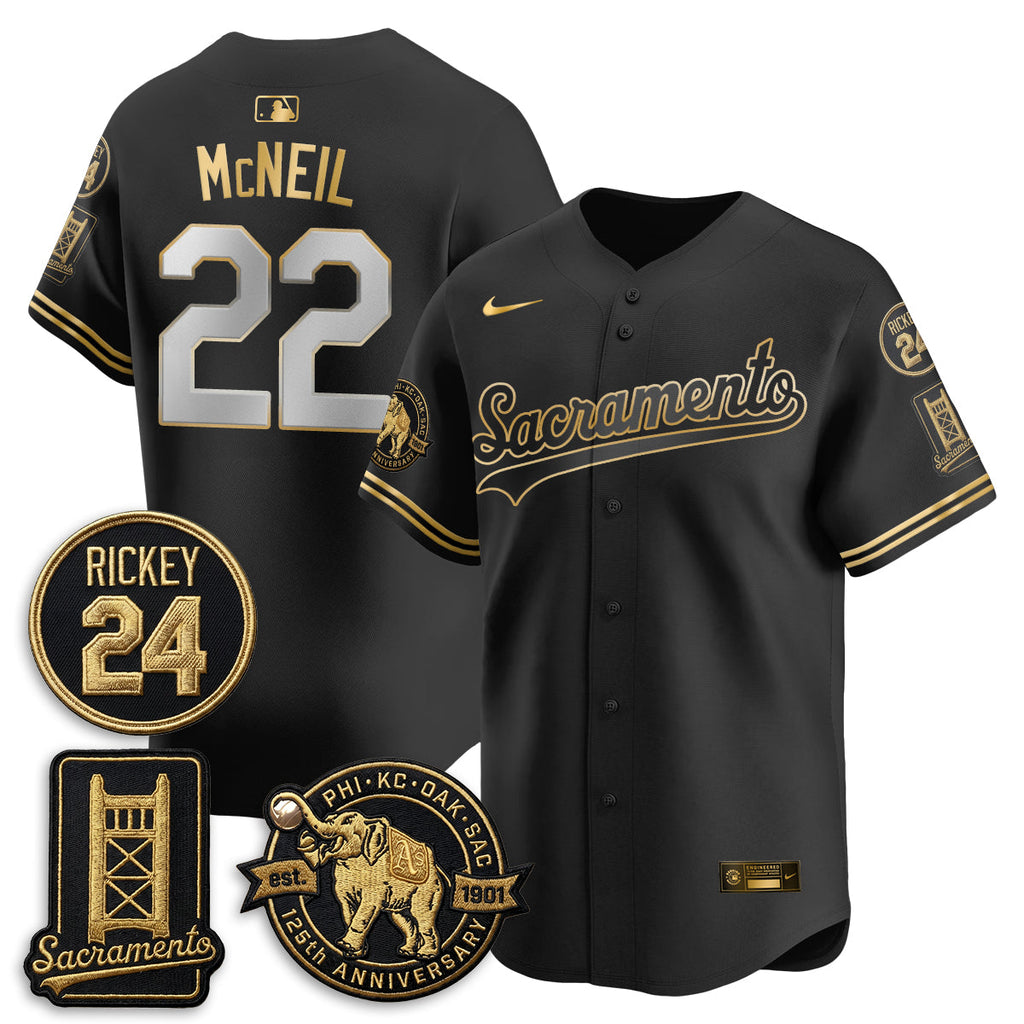 Oakland Athletics 2026 Alternate Sacramento 125 Years Limited Vapor Gold Edition Jersey - All Stitched