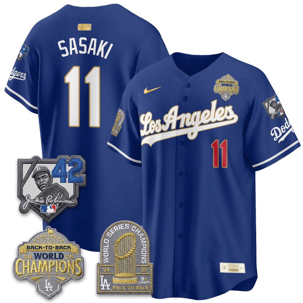 Los Angeles Dodgers 2026 New Era Gold Collection Vapor Limited Jersey - B2B Champs - All Stitched