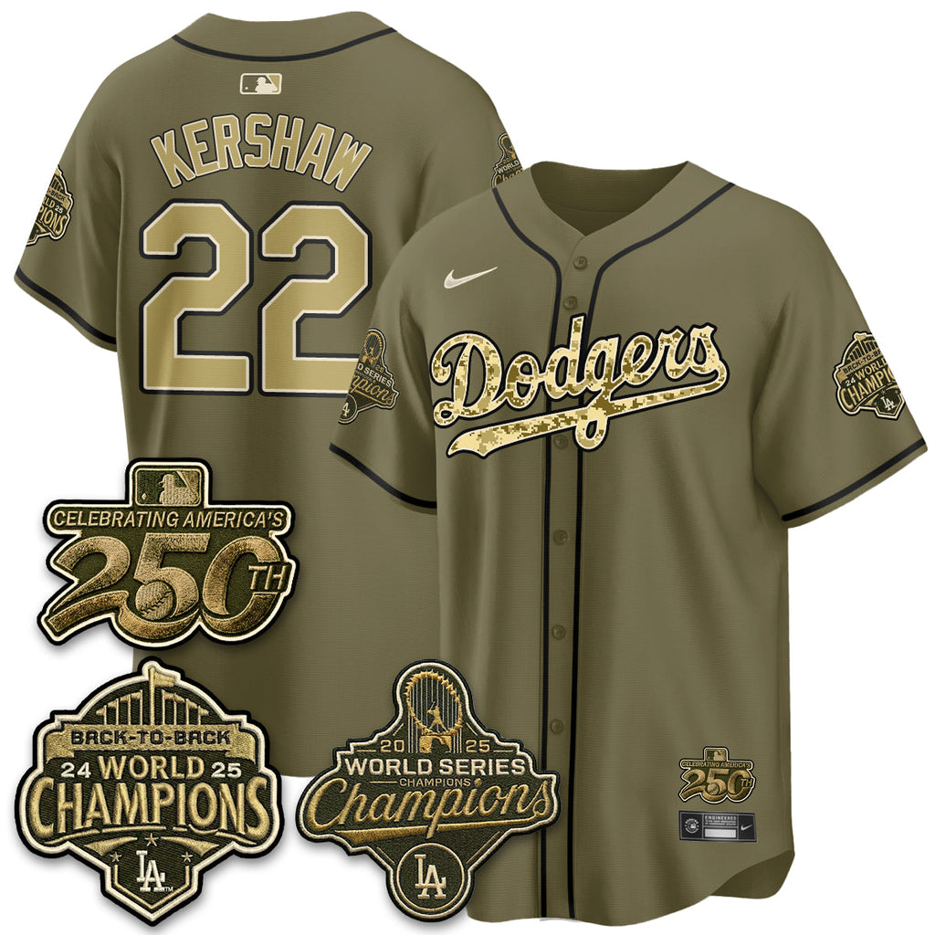 Los Angeles Dodgers Military Appreciation Game Day Jersey -All Stitched