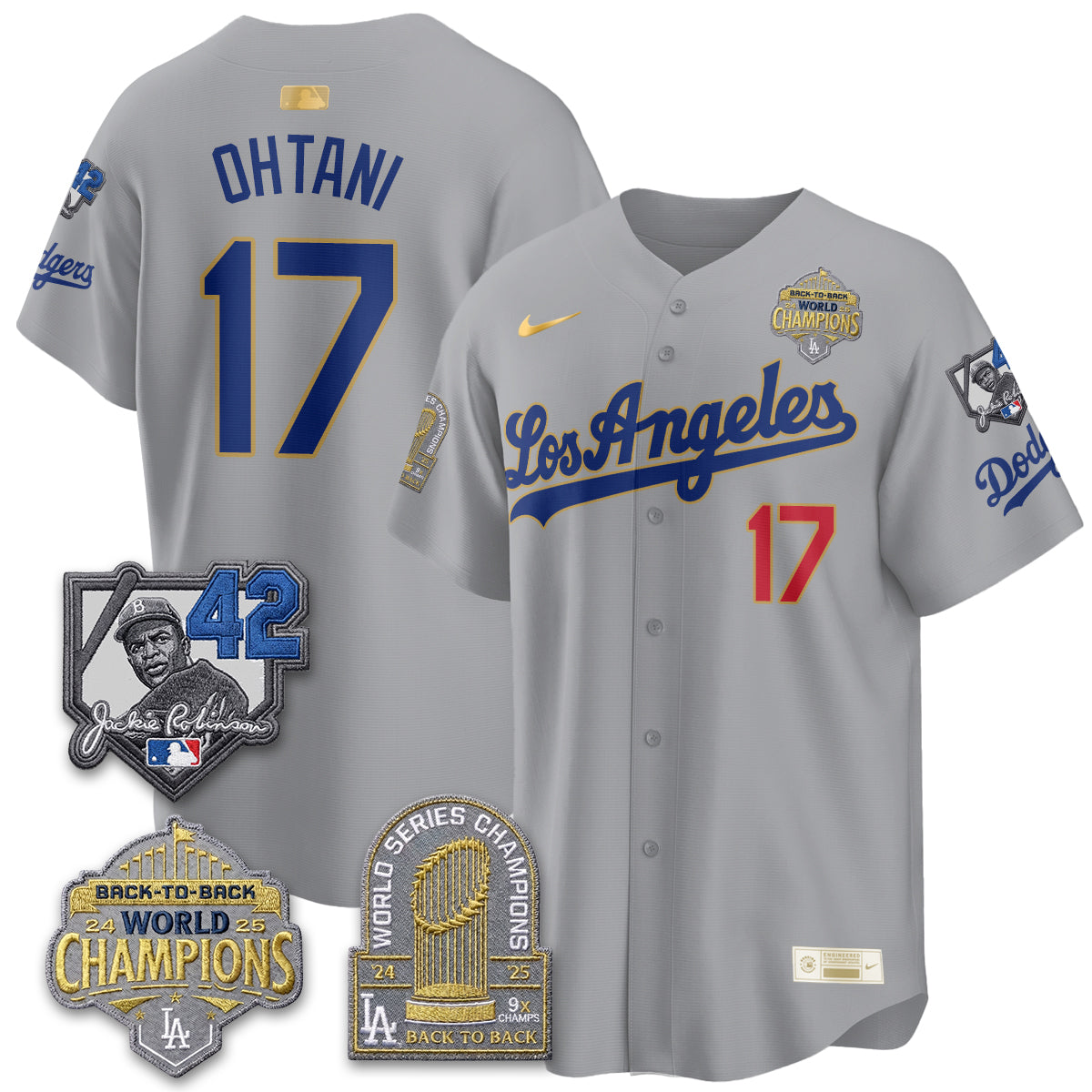 Los Angeles Dodgers 2026 New Era Gold Collection Vapor Limited Jersey - B2B Champs - All Stitched