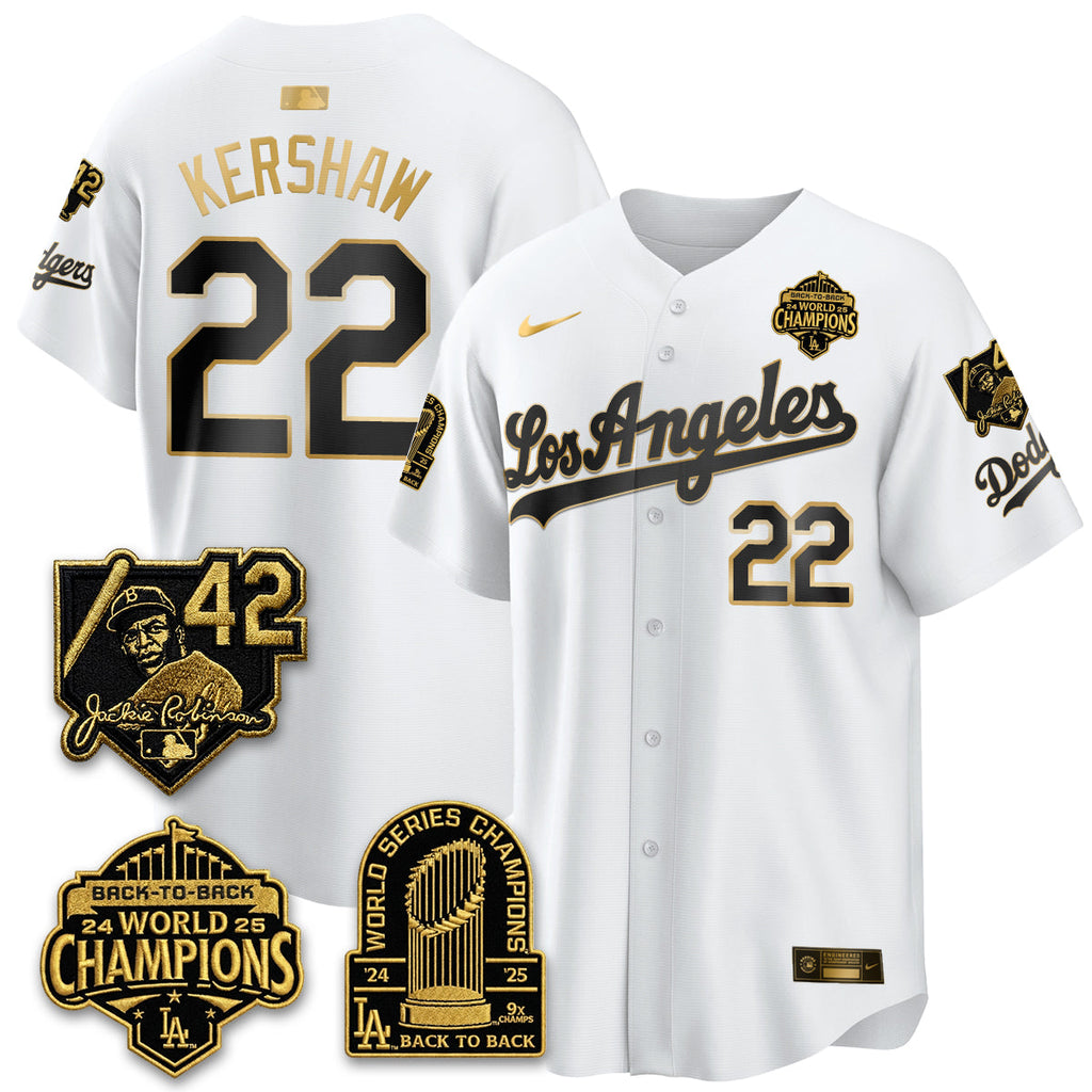Los Angeles Dodgers 2026 New Era Gold Collection Vapor Limited Jersey - B2B Champs - All Stitched