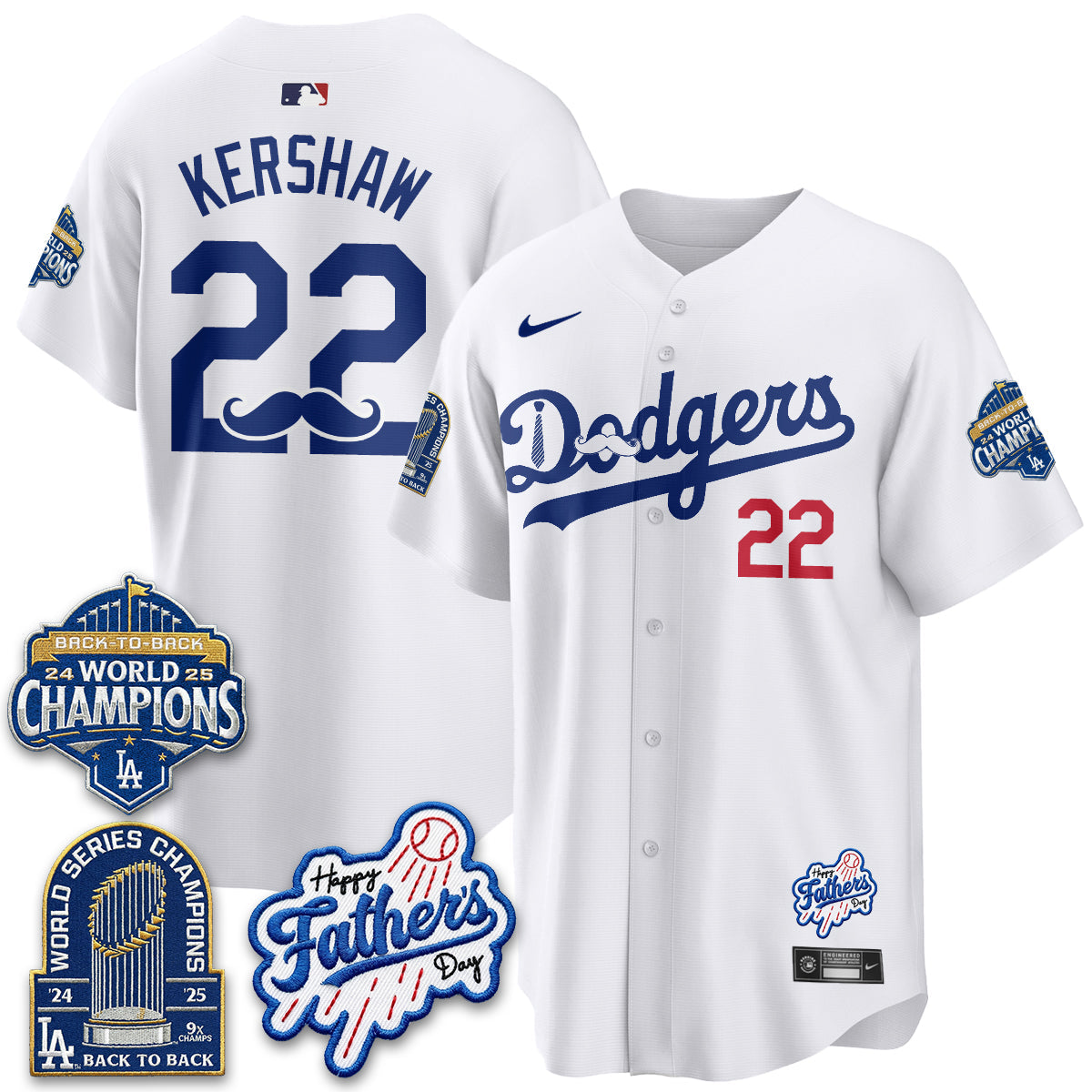Los Angeles Dodgers Happy Father's Day 2026 Jersey - Stitched