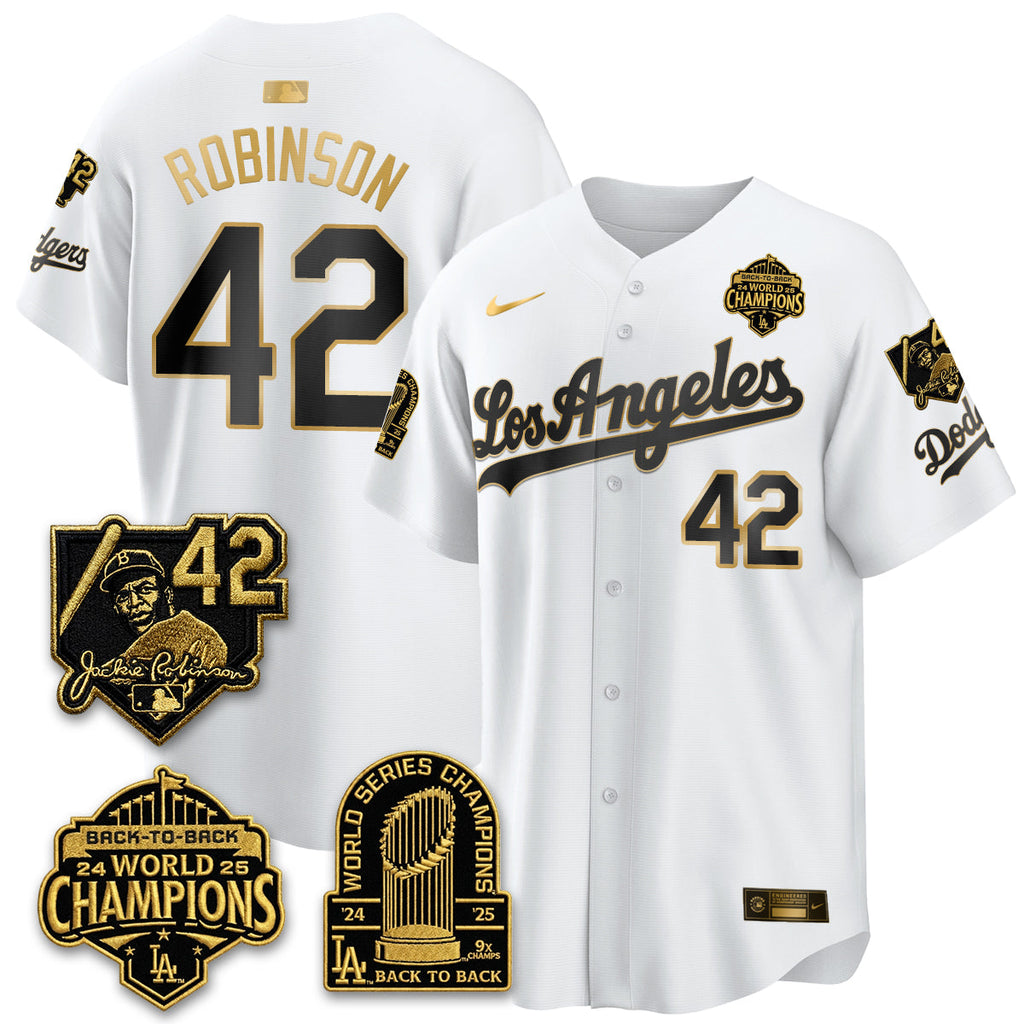 Los Angeles Dodgers 2026 New Era Gold Collection Vapor Limited Jersey - B2B Champs - All Stitched