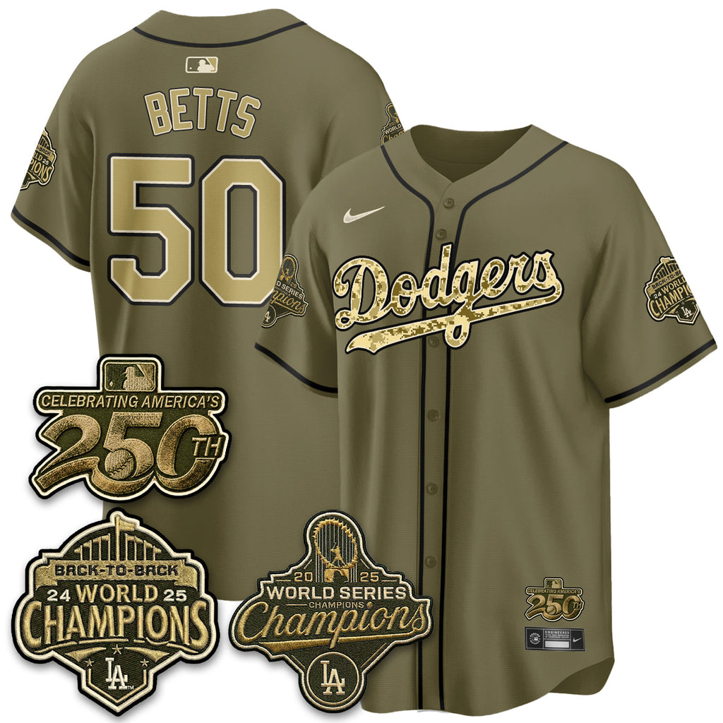 Los Angeles Dodgers Military Appreciation Game Day Jersey -All Stitched