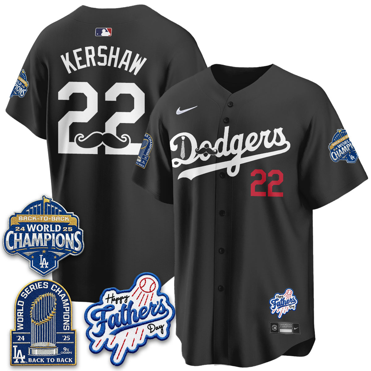 Los Angeles Dodgers Happy Father's Day 2026 Jersey - Stitched