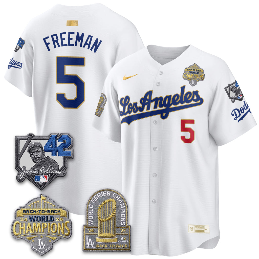 Los Angeles Dodgers 2026 New Era Gold Collection Vapor Limited Jersey - B2B Champs - All Stitched