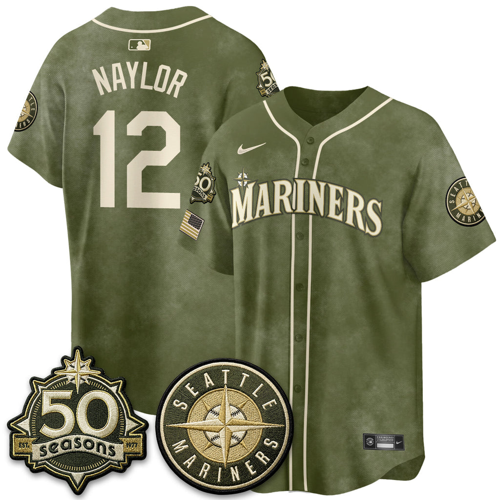 Seattle Mariners New Era Olive 2026 Armed Forces Day Jersey - All Stitched