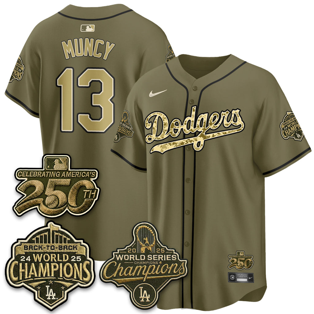 Los Angeles Dodgers Military Appreciation Game Day Jersey -All Stitched