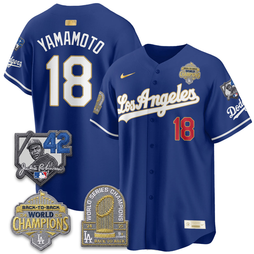 Los Angeles Dodgers 2026 New Era Gold Collection Vapor Limited Jersey - B2B Champs - All Stitched
