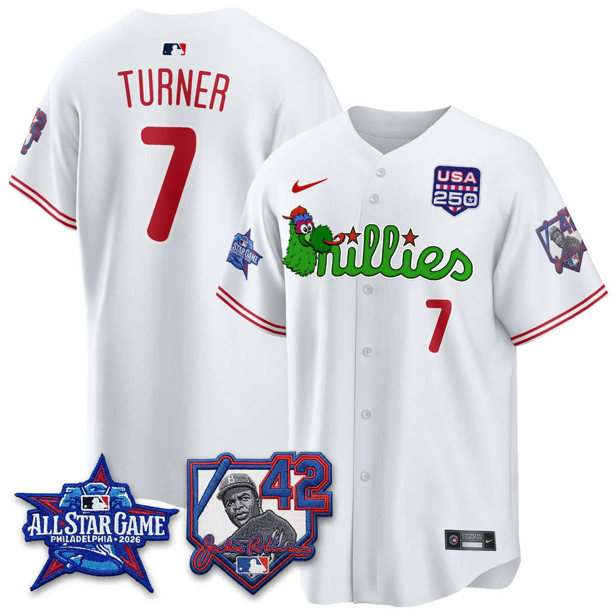 Philadelphia Phillies Phanatic 2026 New Era & 250th USA Vapor Limited Jersey - All Star Game - All Stitched
