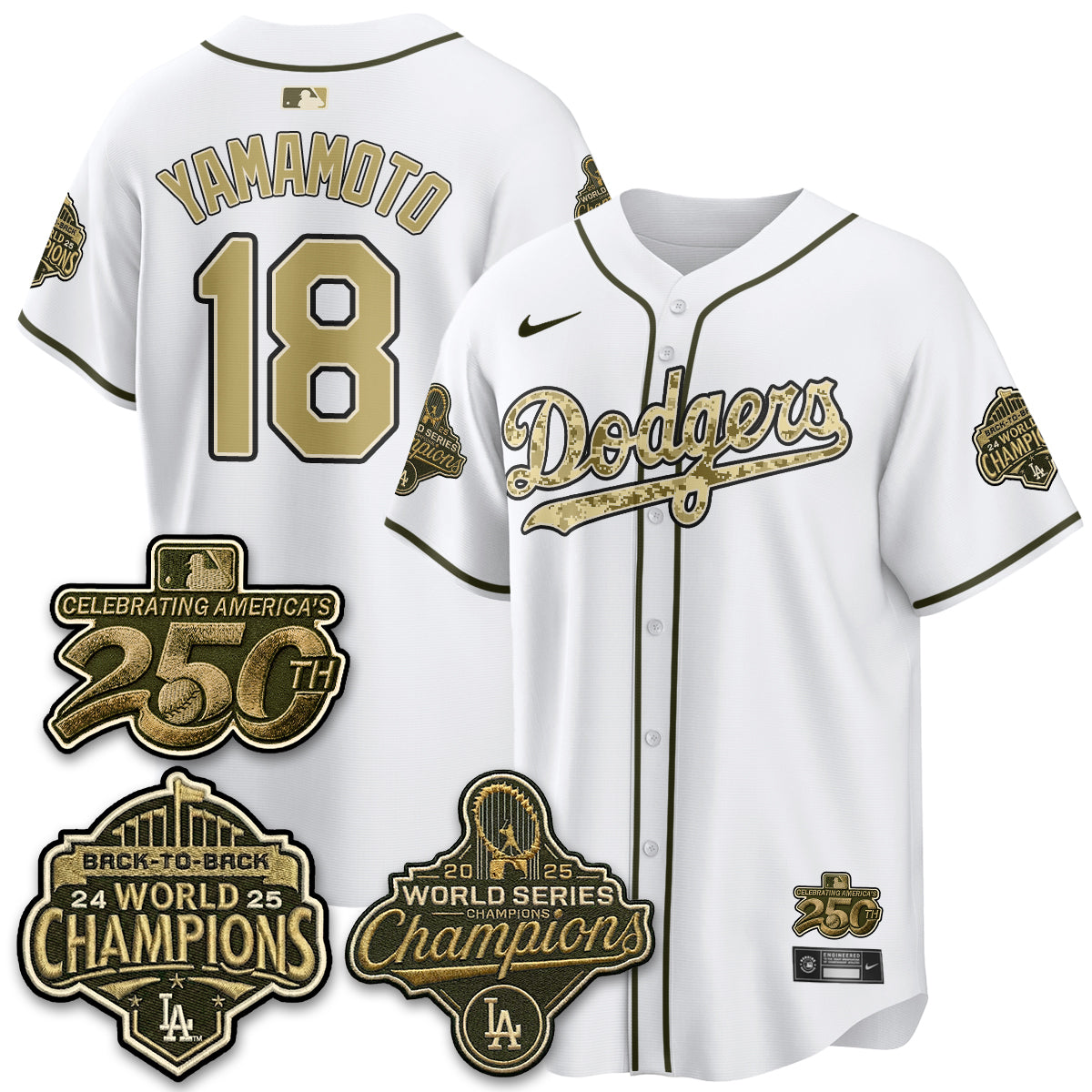 Los Angeles Dodgers Military Appreciation Game Day Jersey -All Stitched