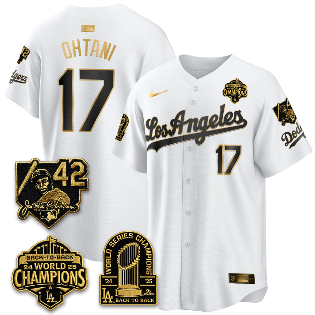 Los Angeles Dodgers 2026 New Era Gold Collection Vapor Limited Jersey - B2B Champs - All Stitched