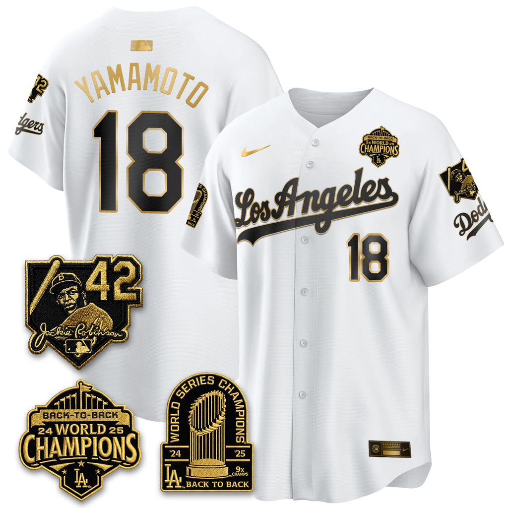 Los Angeles Dodgers 2026 New Era Gold Collection Vapor Limited Jersey - B2B Champs - All Stitched
