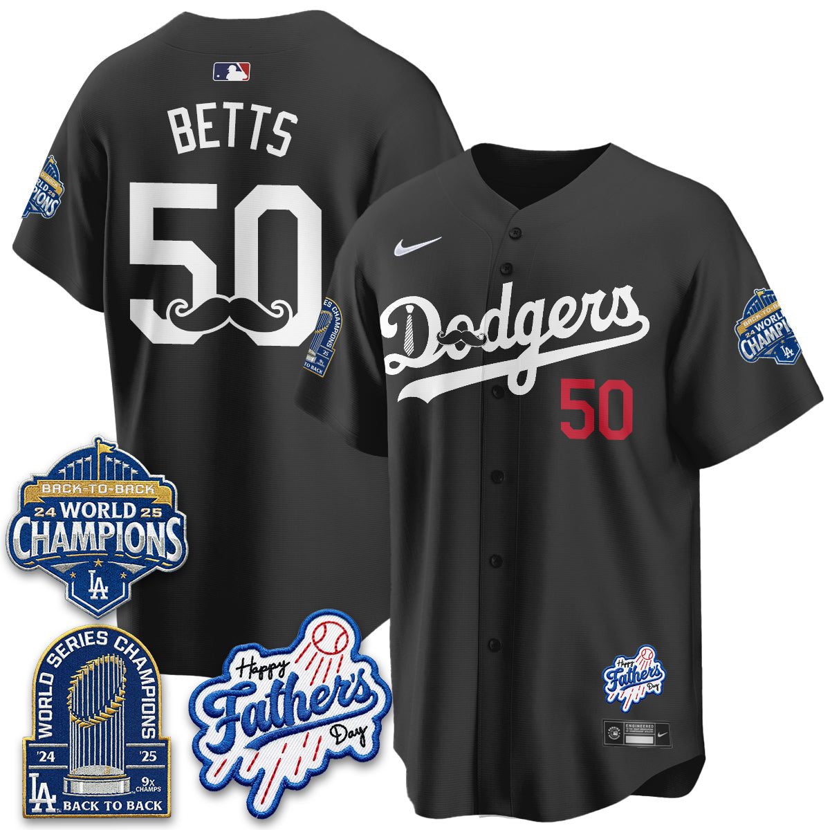 Los Angeles Dodgers Happy Father's Day 2026 Jersey - Stitched
