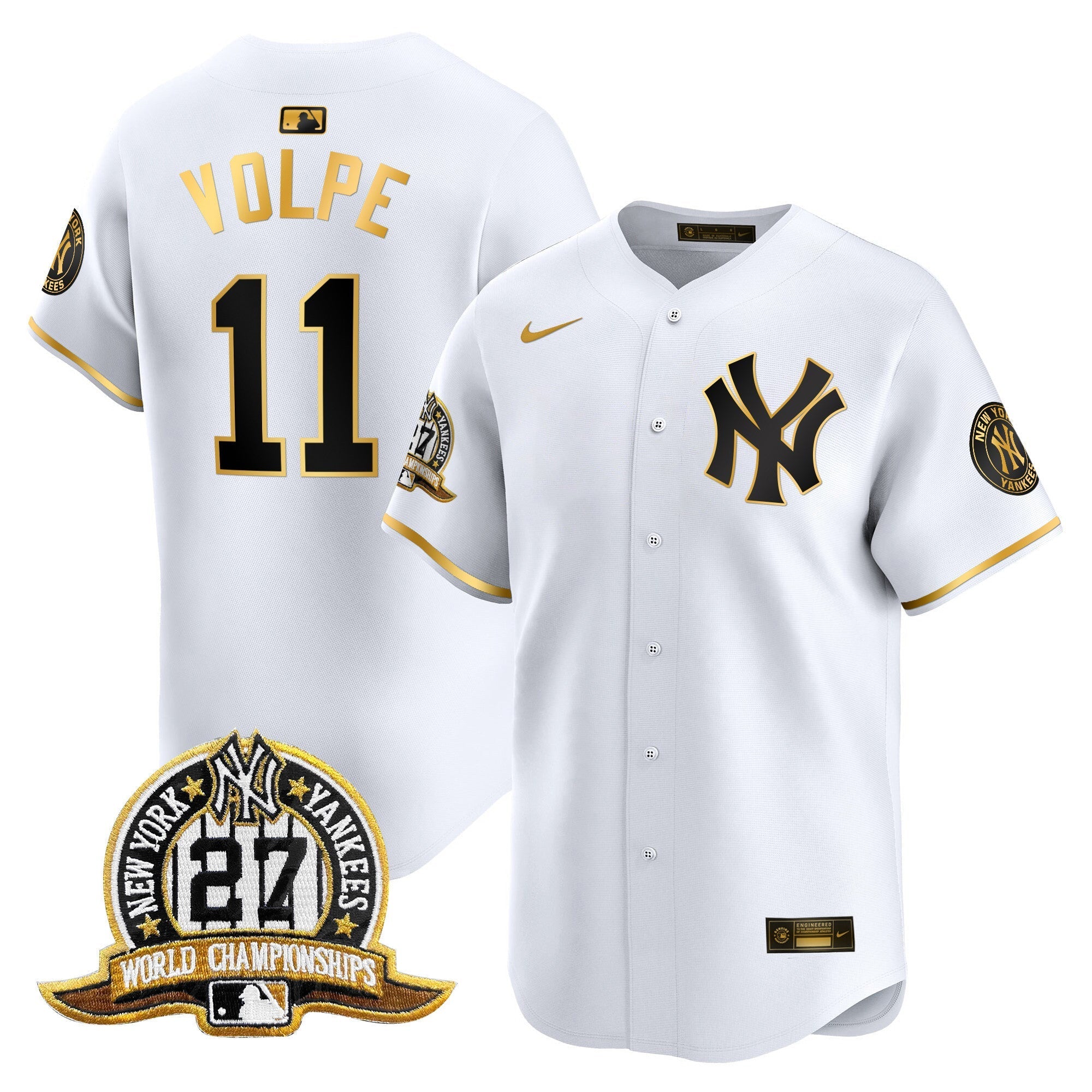NYY 27 Time Champions Patch Vapor Premier Limited Jersey - All Stitched