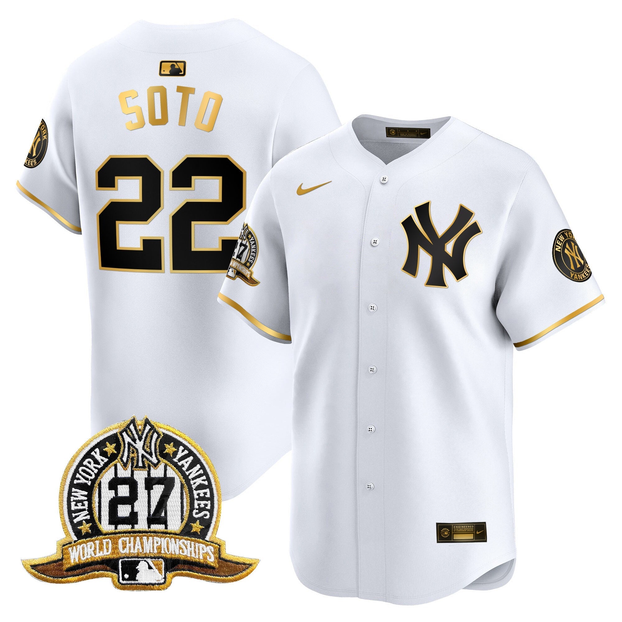 NYY 27 Time Champions Patch Vapor Premier Limited Jersey - All Stitched