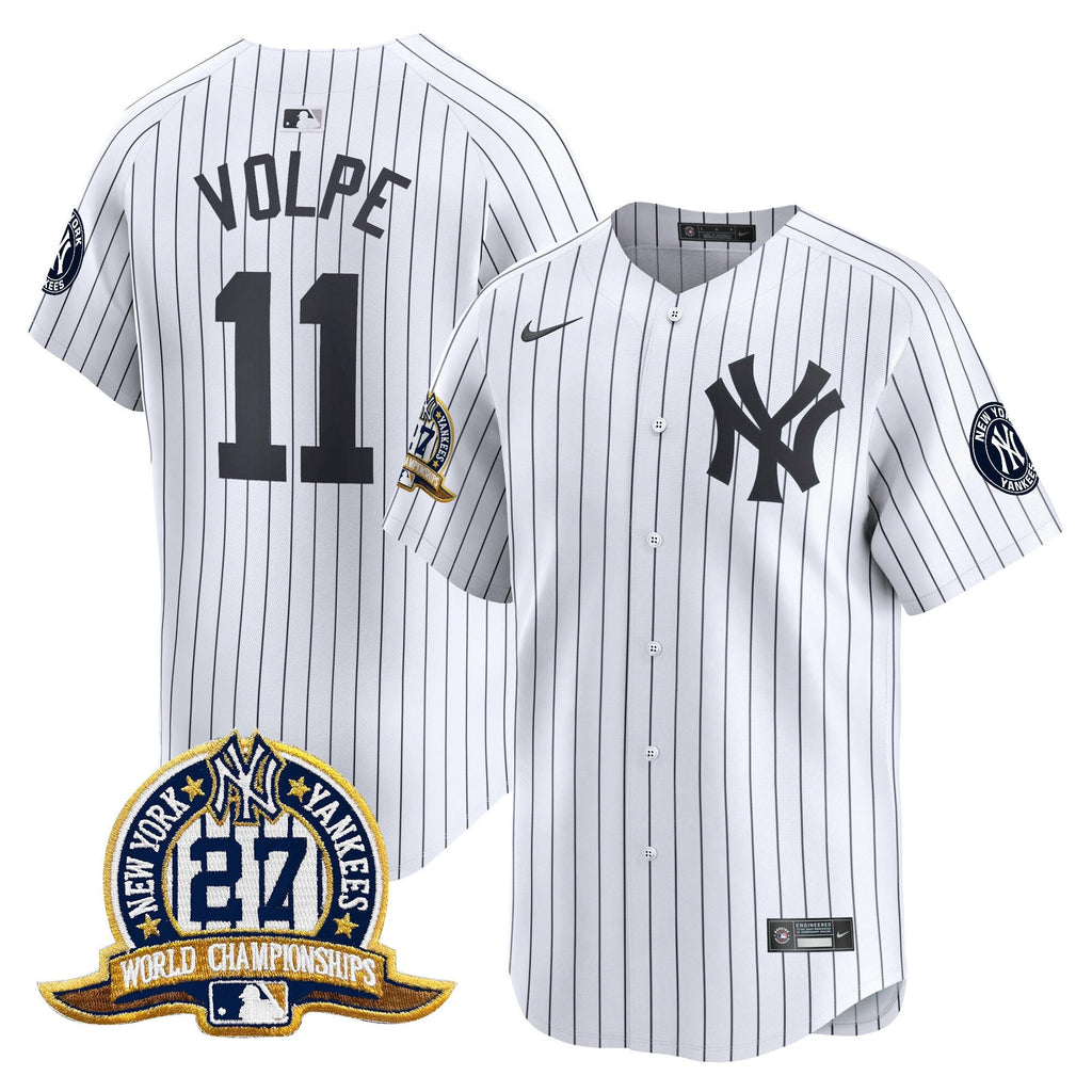 NYY 27 Time Champions Patch Vapor Premier Limited Jersey - All Stitched