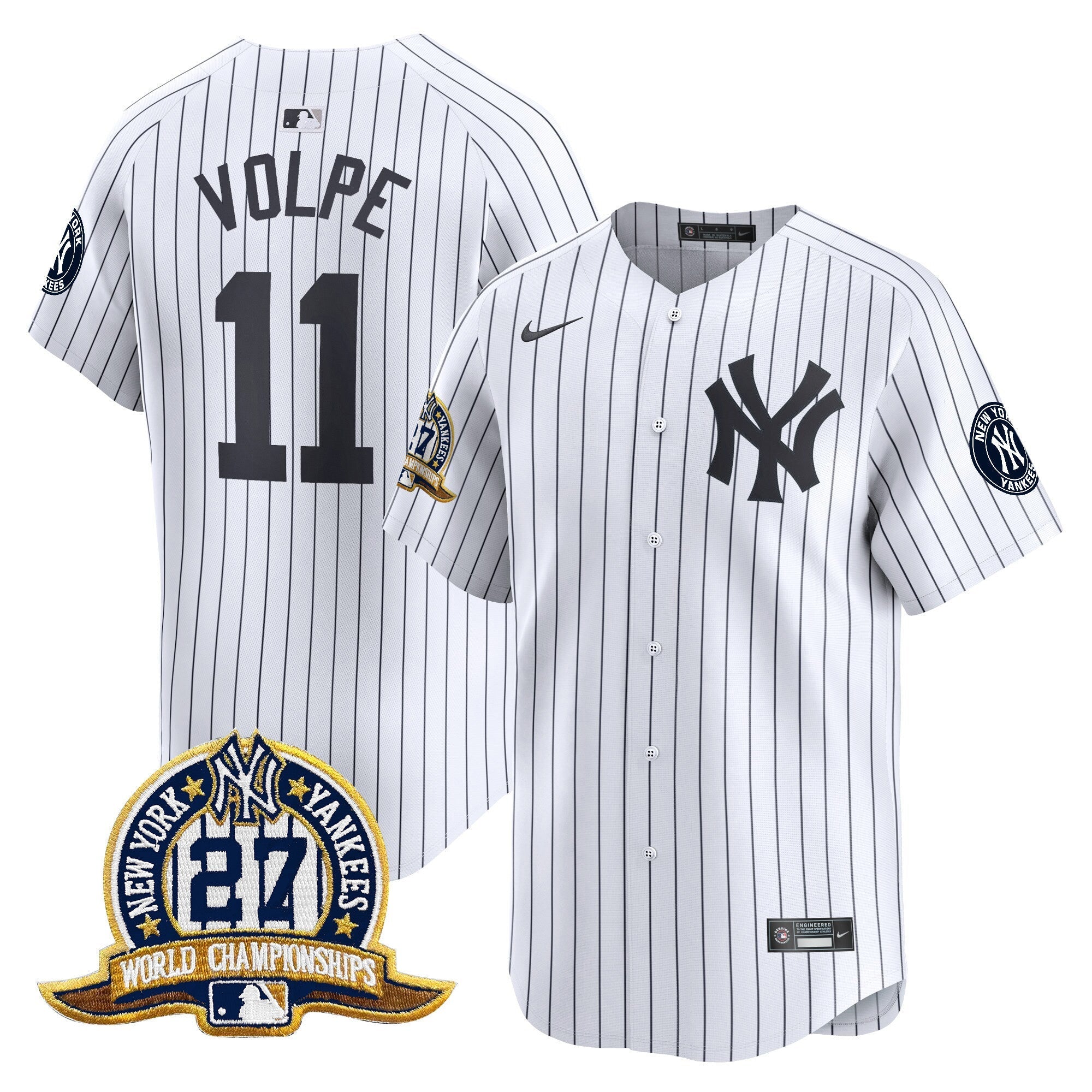 NYY 27 Time Champions Patch Vapor Premier Limited Jersey - All Stitched