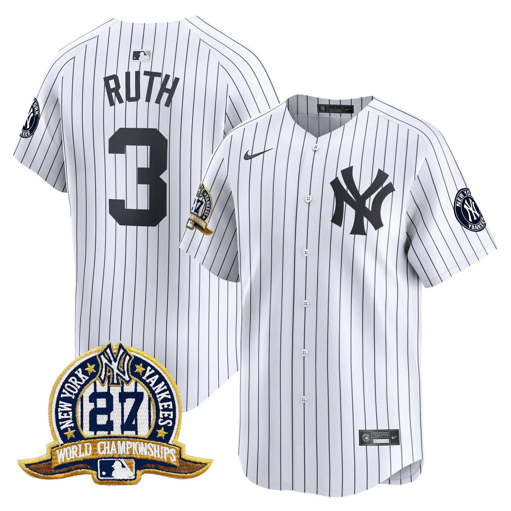 NYY 27 Time Champions Patch Vapor Premier Limited Jersey - All Stitched