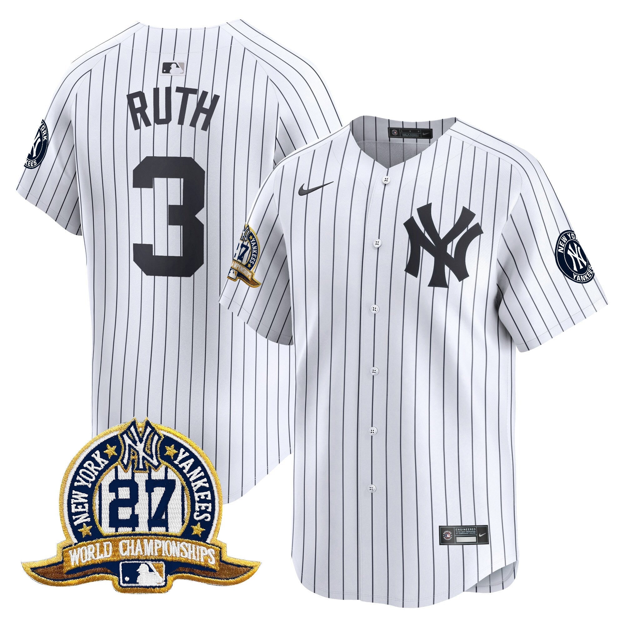 NYY 27 Time Champions Patch Vapor Premier Limited Jersey - All Stitched