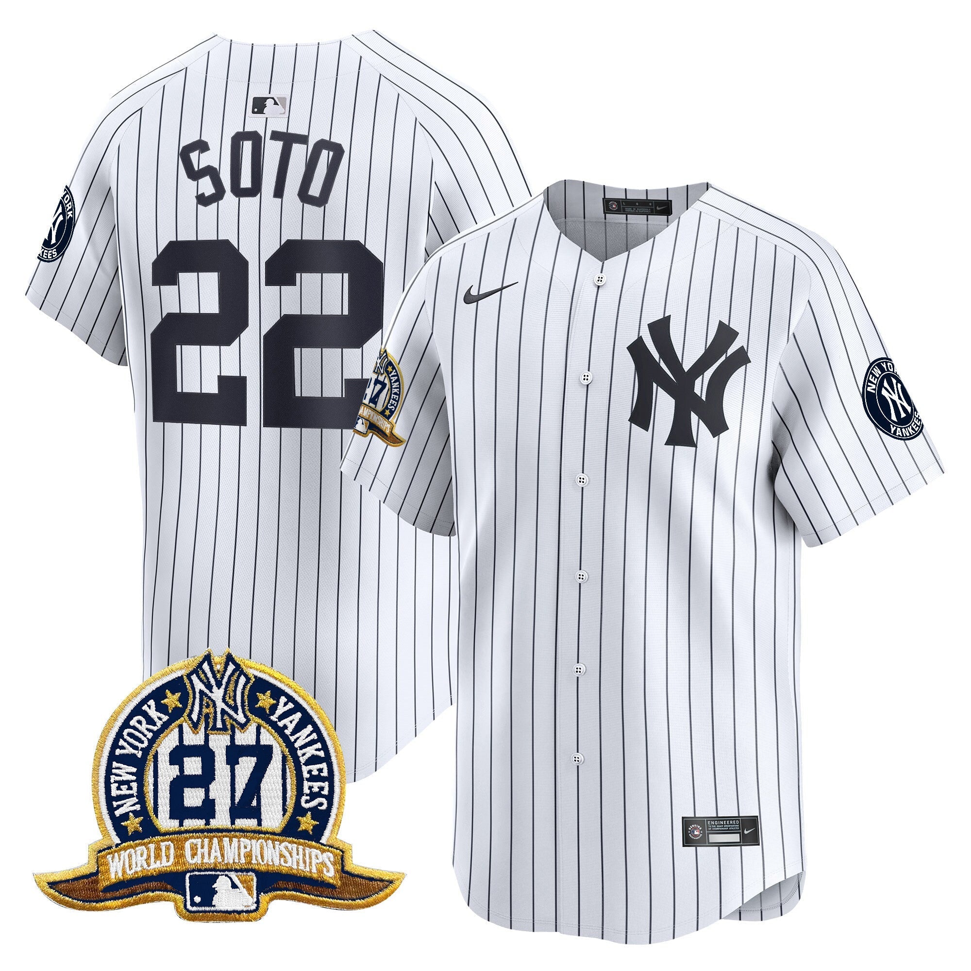NYY 27 Time Champions Patch Vapor Premier Limited Jersey - All Stitched