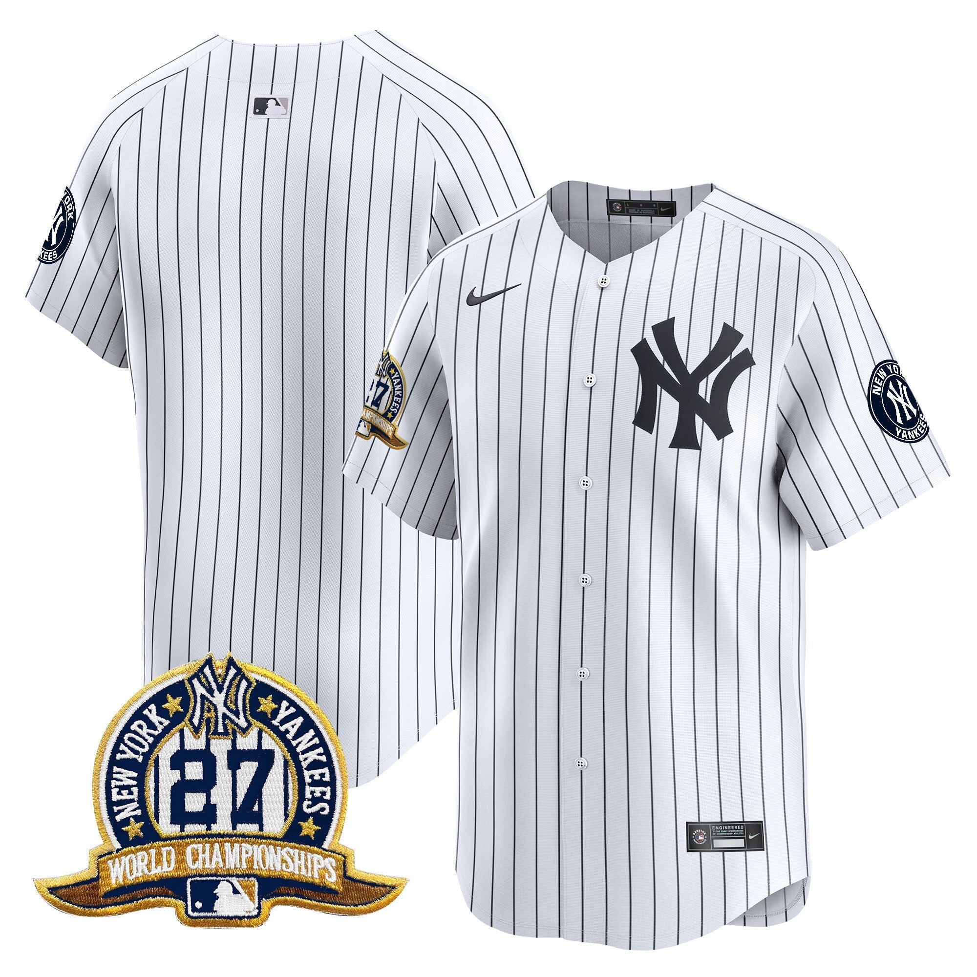 NYY 27 Time Champions Patch Vapor Premier Limited Jersey - All Stitched