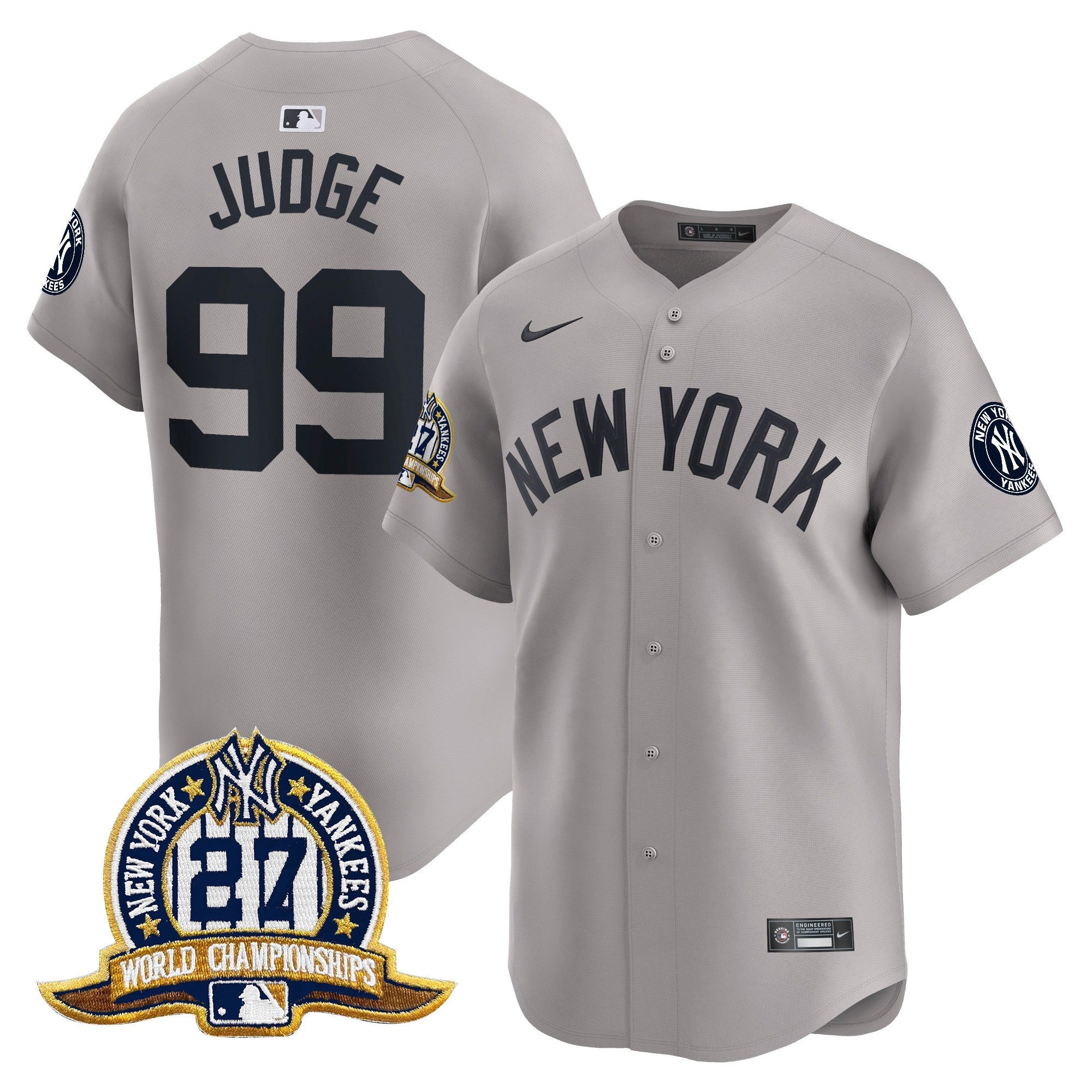 NYY 27 Time Champions Patch Vapor Premier Limited Jersey - All Stitched