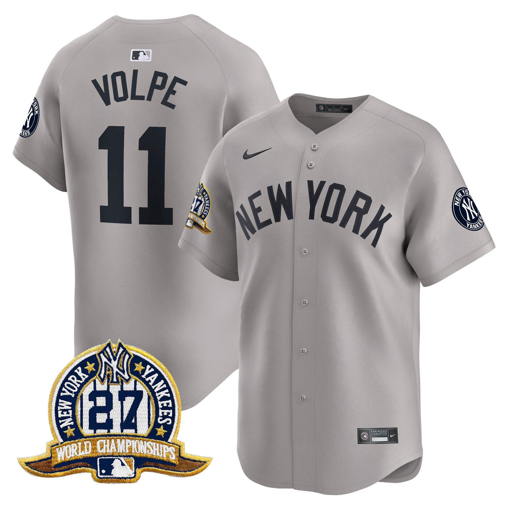 NYY 27 Time Champions Patch Vapor Premier Limited Jersey - All Stitched