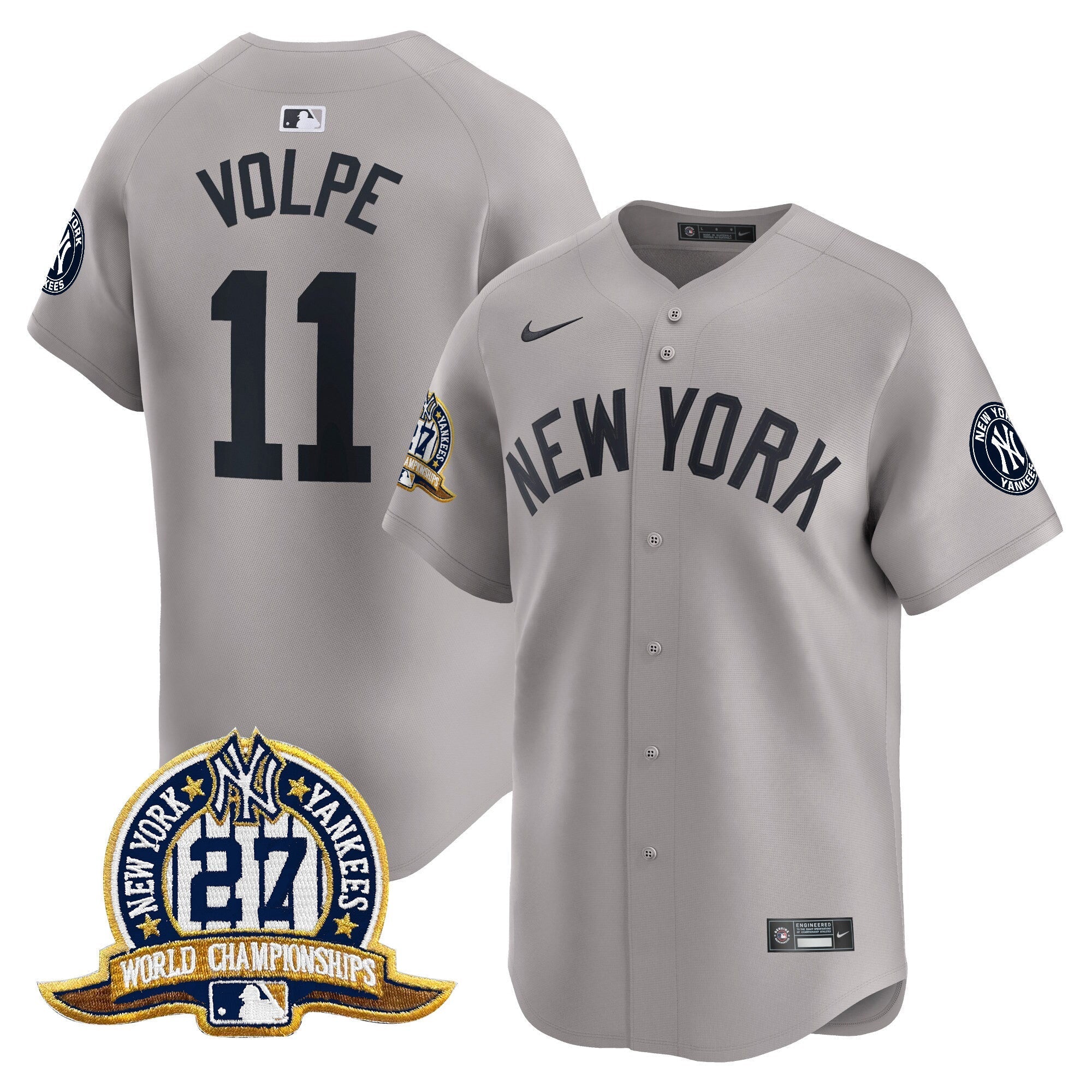 NYY 27 Time Champions Patch Vapor Premier Limited Jersey - All Stitched