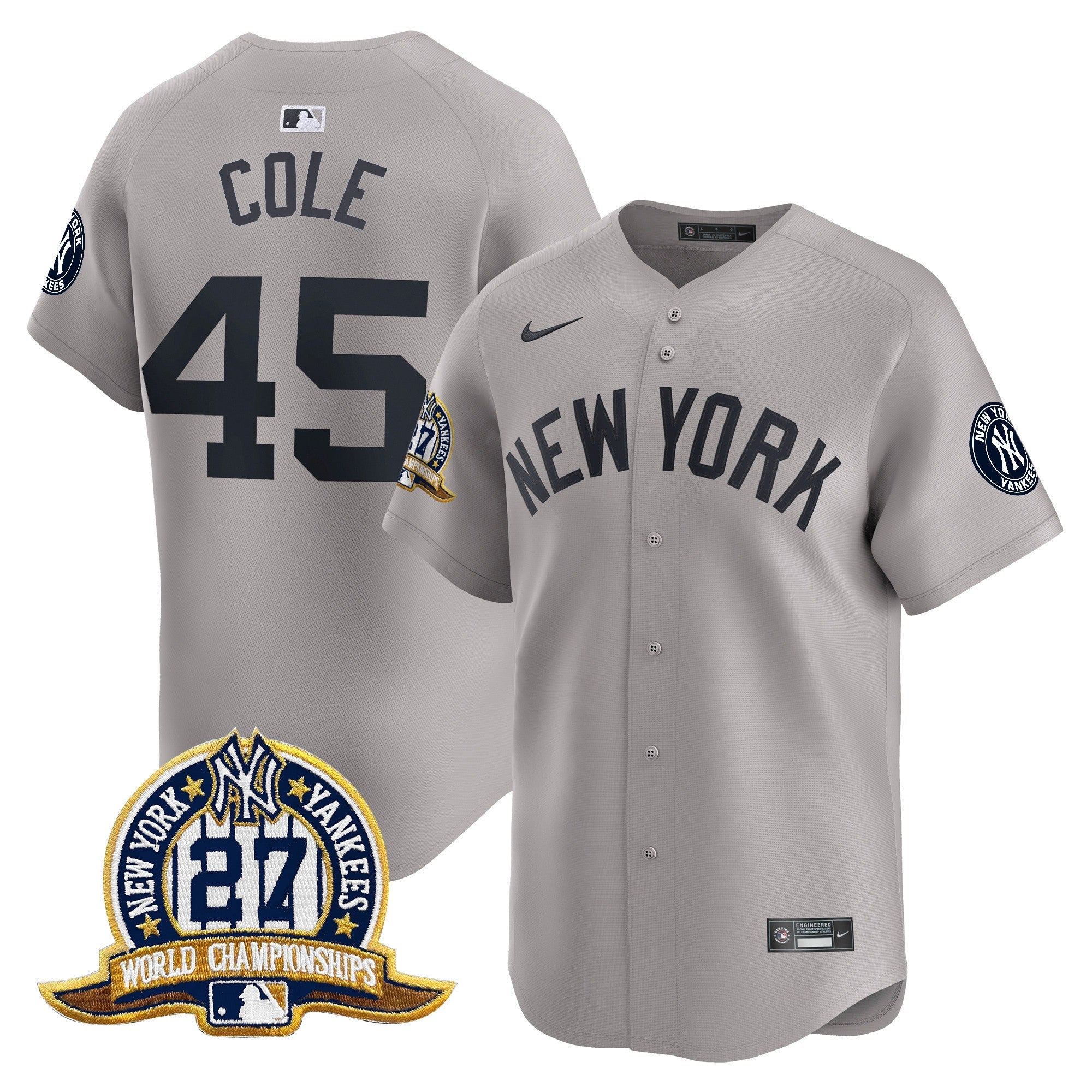 NYY 27 Time Champions Patch Vapor Premier Limited Jersey - All Stitched