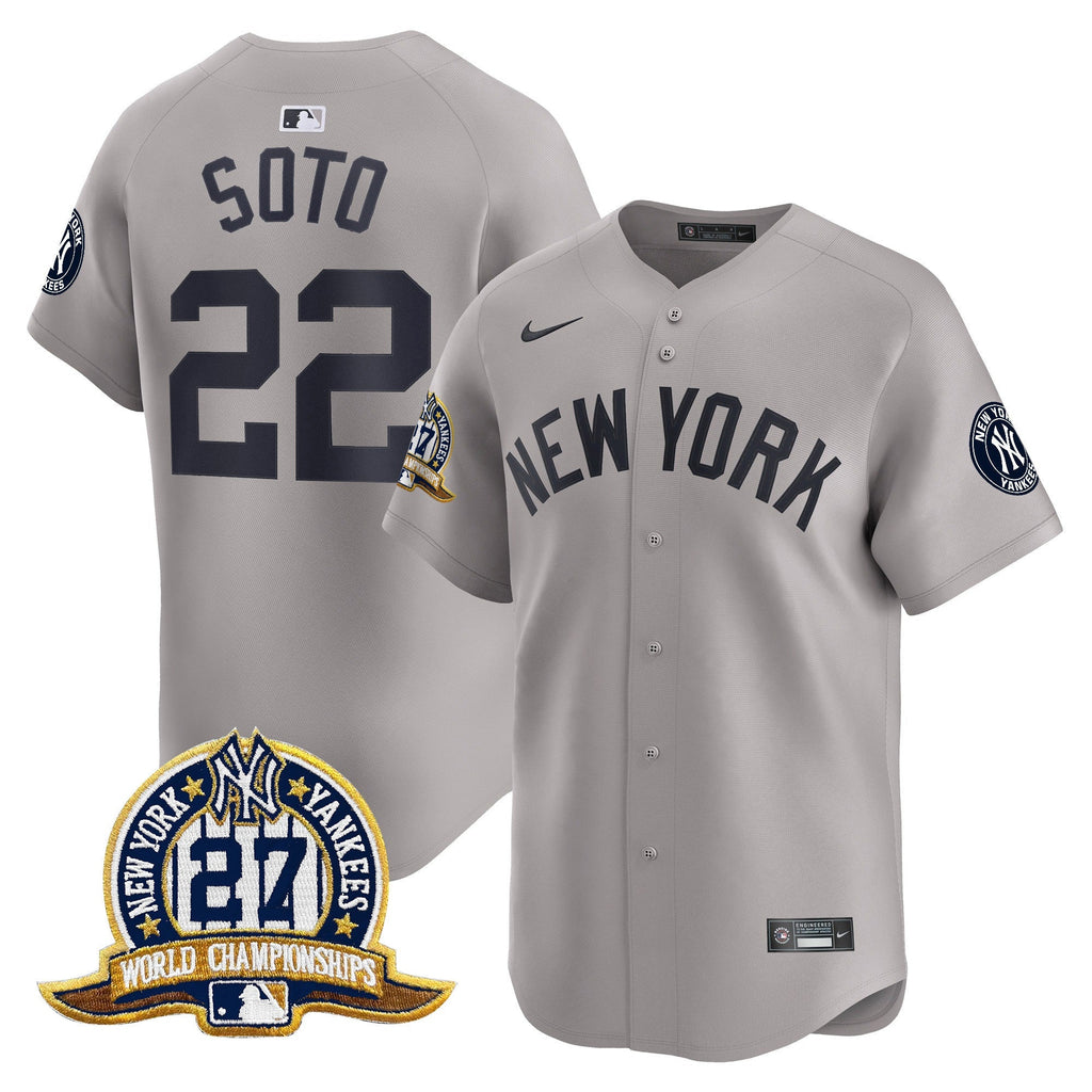 NYY 27 Time Champions Patch Vapor Premier Limited Jersey - All Stitched