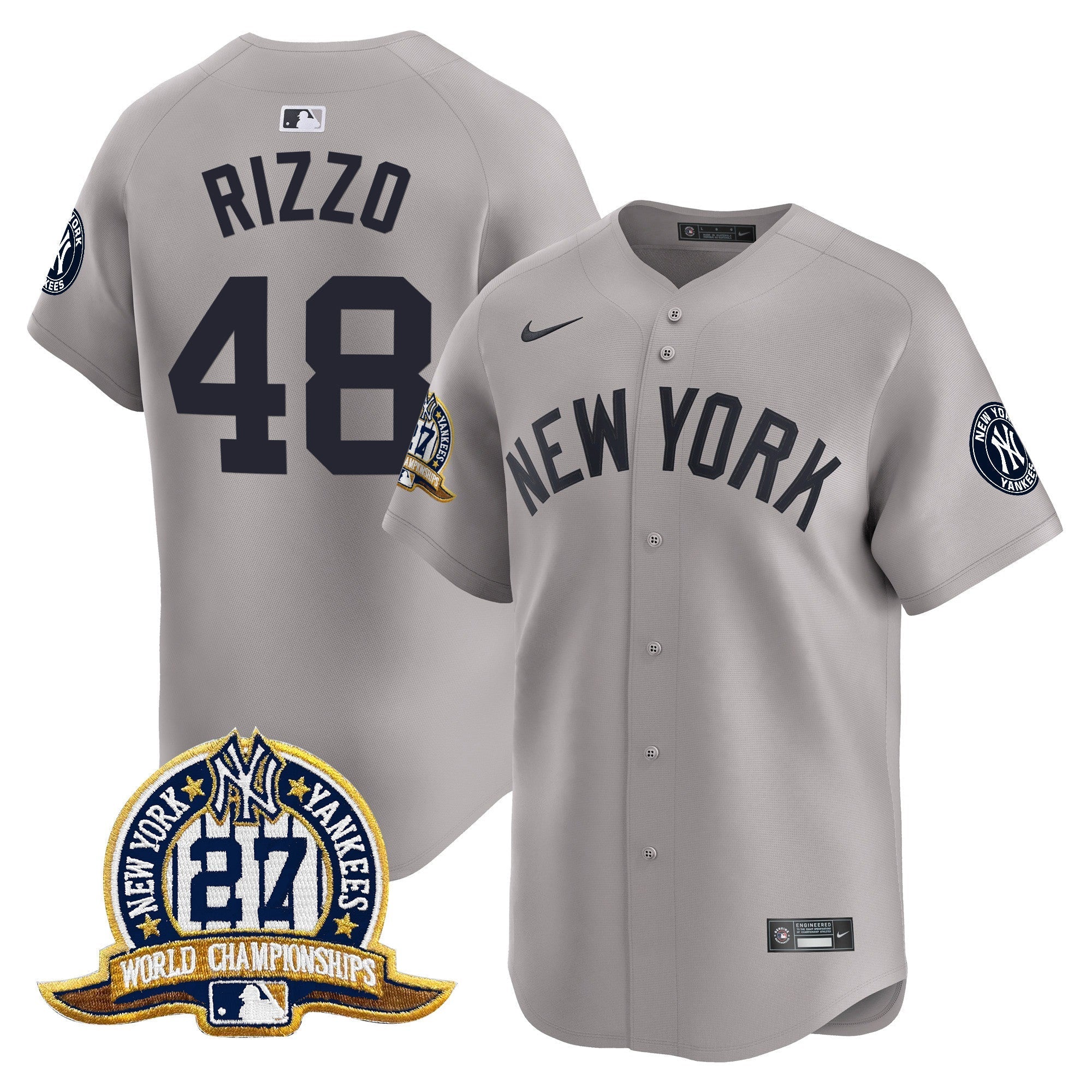 NYY 27 Time Champions Patch Vapor Premier Limited Jersey - All Stitched