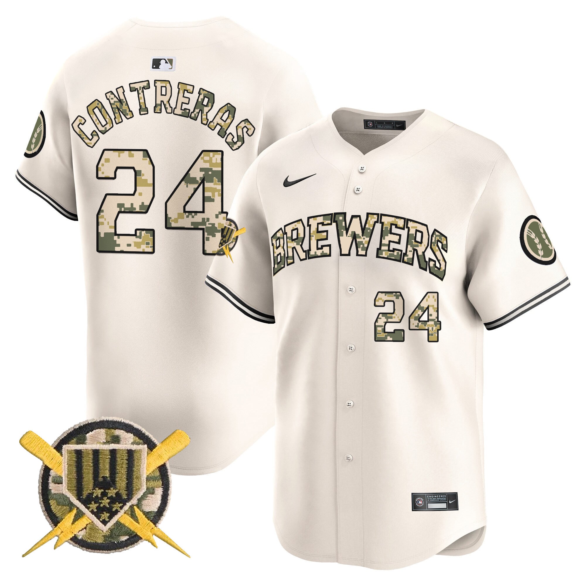 Milwaukee Brewers Armed Forces Day Vapor Premier Limited Jersey - All Stitched