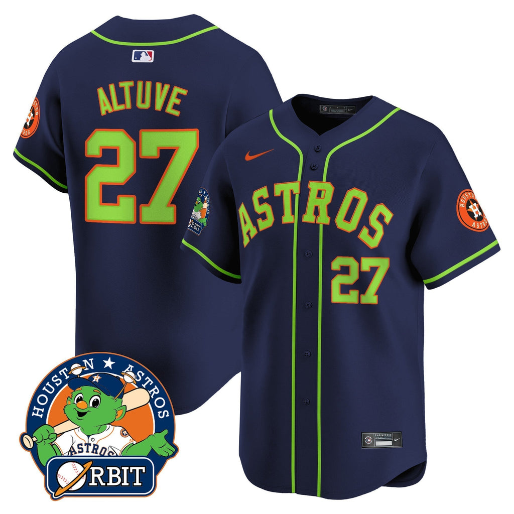 Astros Orbit Patch Vapor Premier Limited Jersey V2 - All Stitched