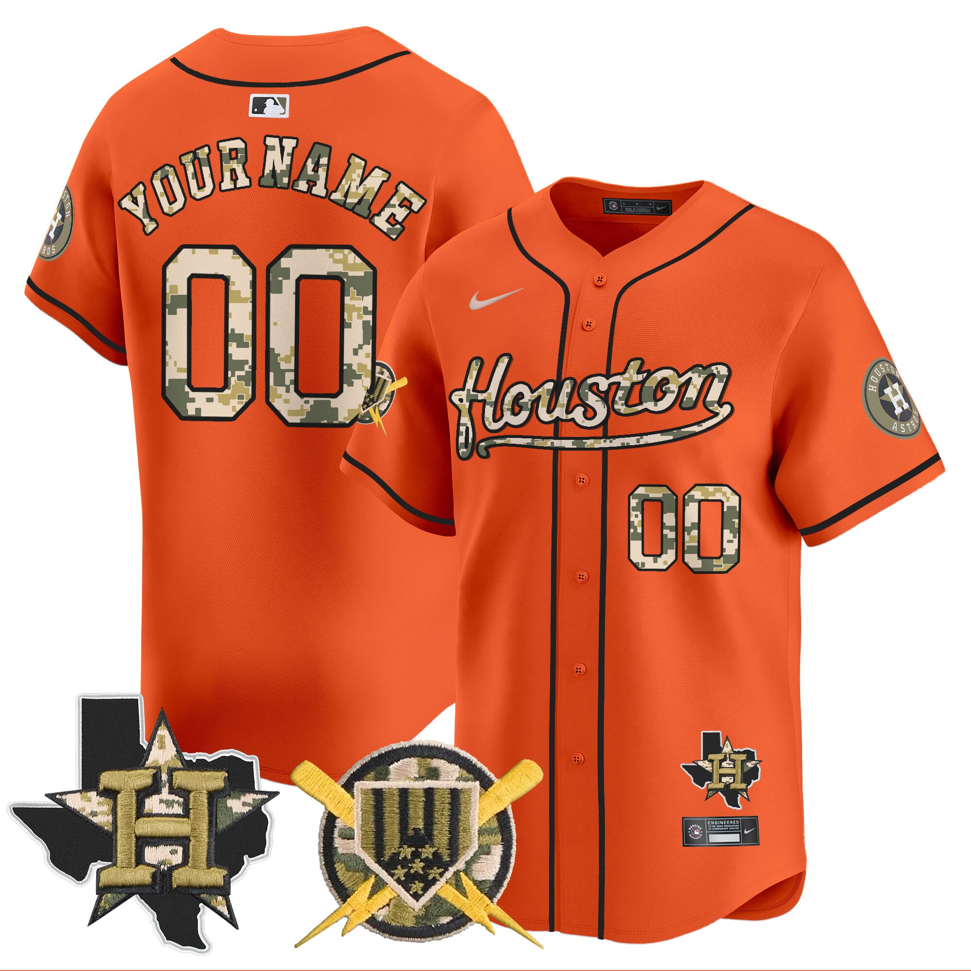 Houston Astros Armed Forces Day Vapor Premier Limited Custom Jersey - All Stitched V2