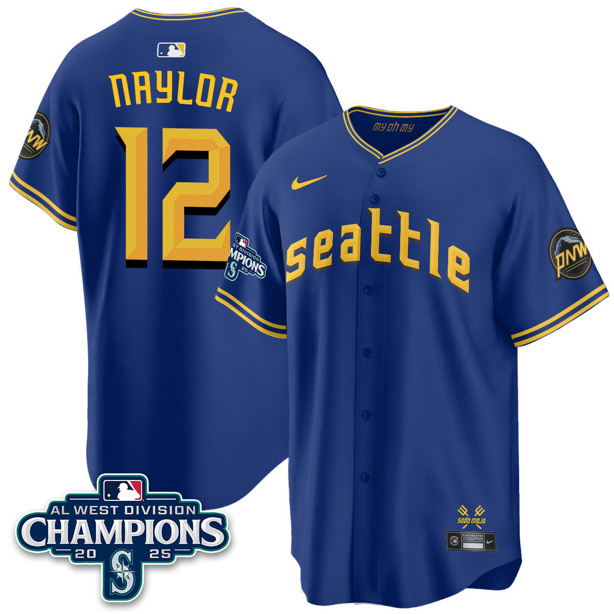SEA 2025 AL West Division Champions Men Jersey - All Stitched