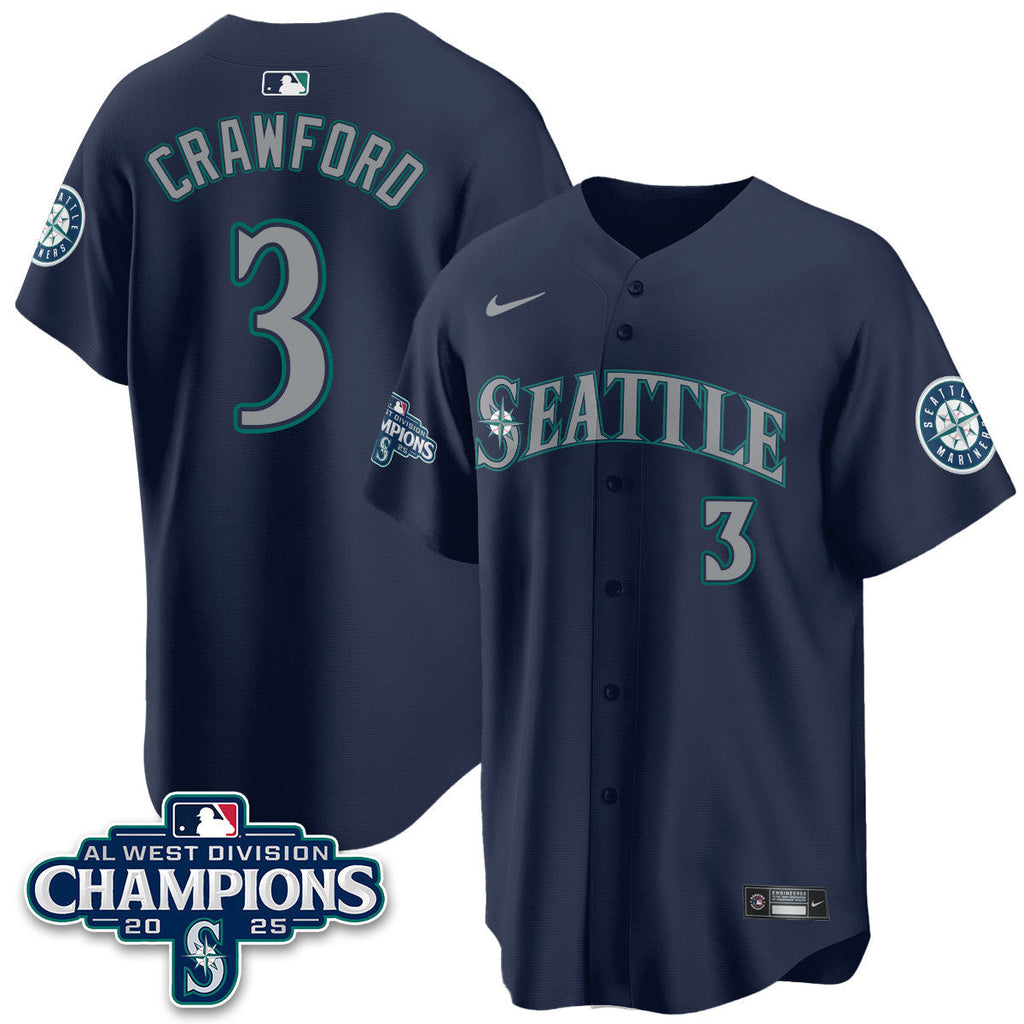 SEA 2025 AL West Division Champions Jersey - All Stitched