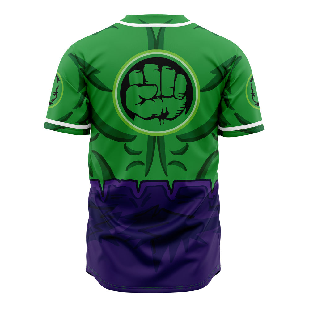 Unleash Your Inner Hero With Hulk-Themed Baseball Jersey - Vibrant Green &amp; Purple Design
