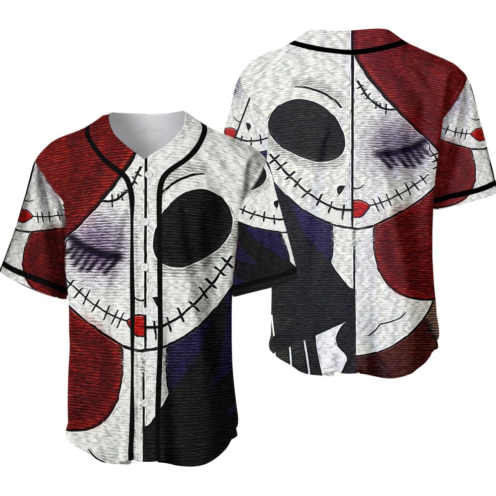 Spooky Style: Unisex Skull Graphic Baseball Jersey – Perfect For Halloween!