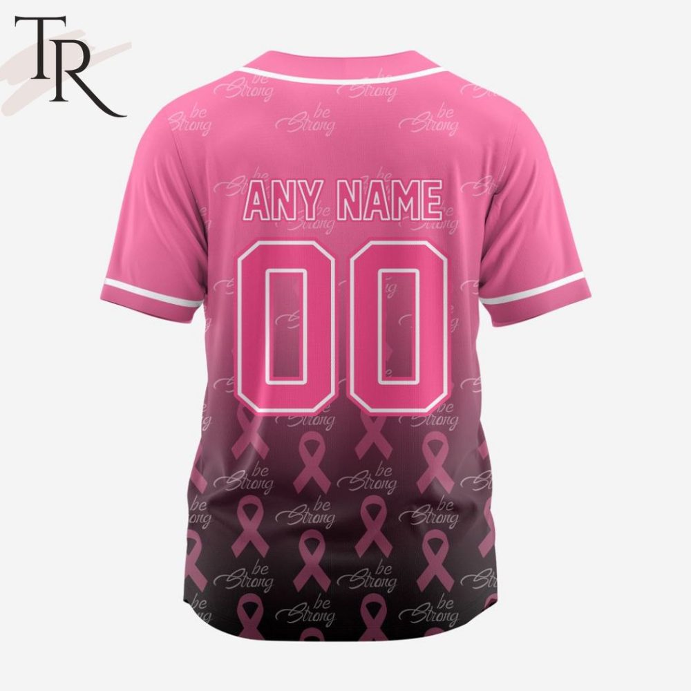 Pink Ribbon Baseball Jersey - Support Breast Cancer Awareness With Style