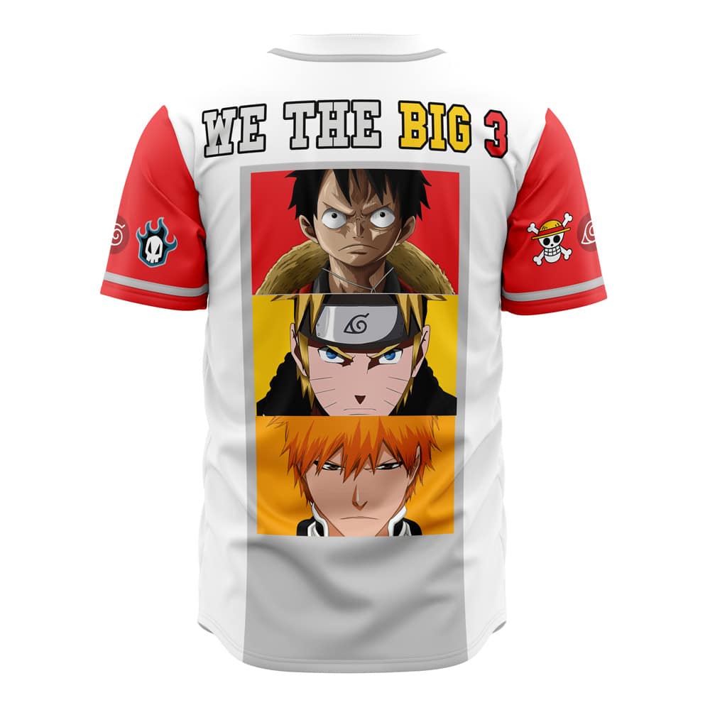 Anime Fan'S Dream: Big 3 Baseball Jersey - Unique Design, Bold Style!